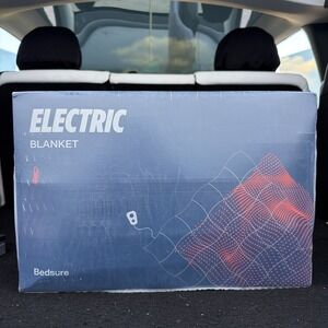 Bedsure Electric Blanket Twin Soft Flannel Grey Heated 6 Settings 62" x 84" New